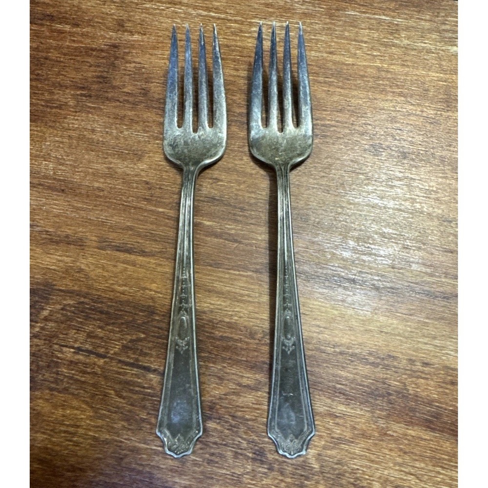 Vintage warwick silver plate N.Y. 7 salad forks 6.25 inches long